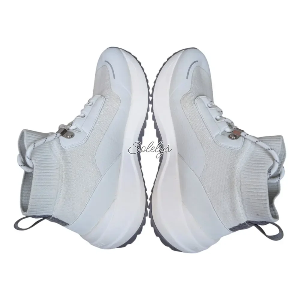 Vessi Stormburst Womens 5 White Granite Waterproof High Top Knit Sneaker Boot